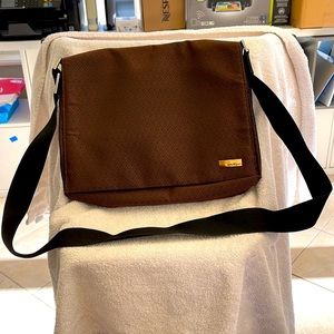 Salvatore Ferragamo  Vintage 1990s rectangular fabric purse in black and cocoa